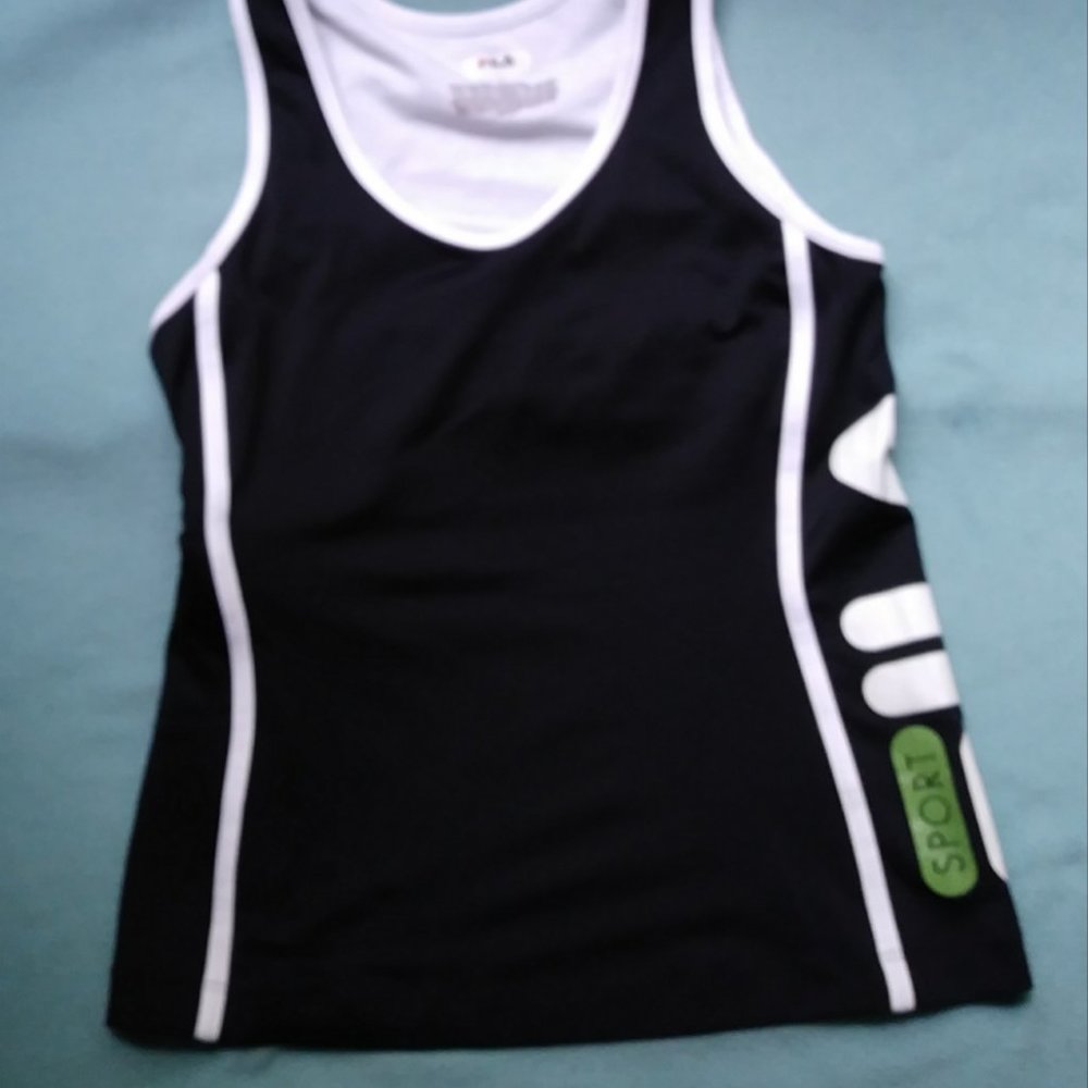Fila Womens Training Tank Black Logo S - Picture 13 of 16